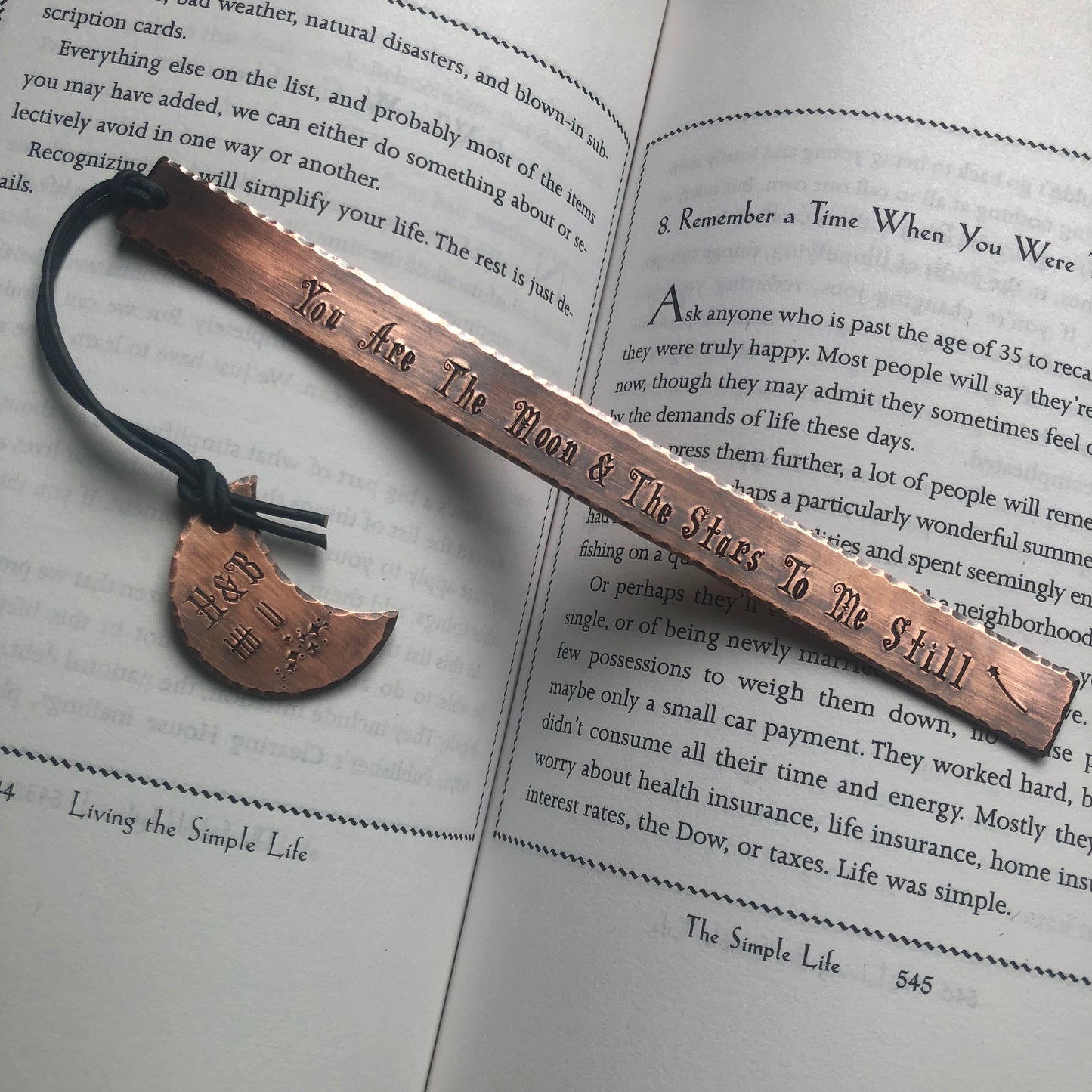 Copper Anniversary Bookmark, Copper for 7th Anniversary, 8th Anniversary Bronze Bookmark, Gift for Book Lover, Personalized Anniversary Gift