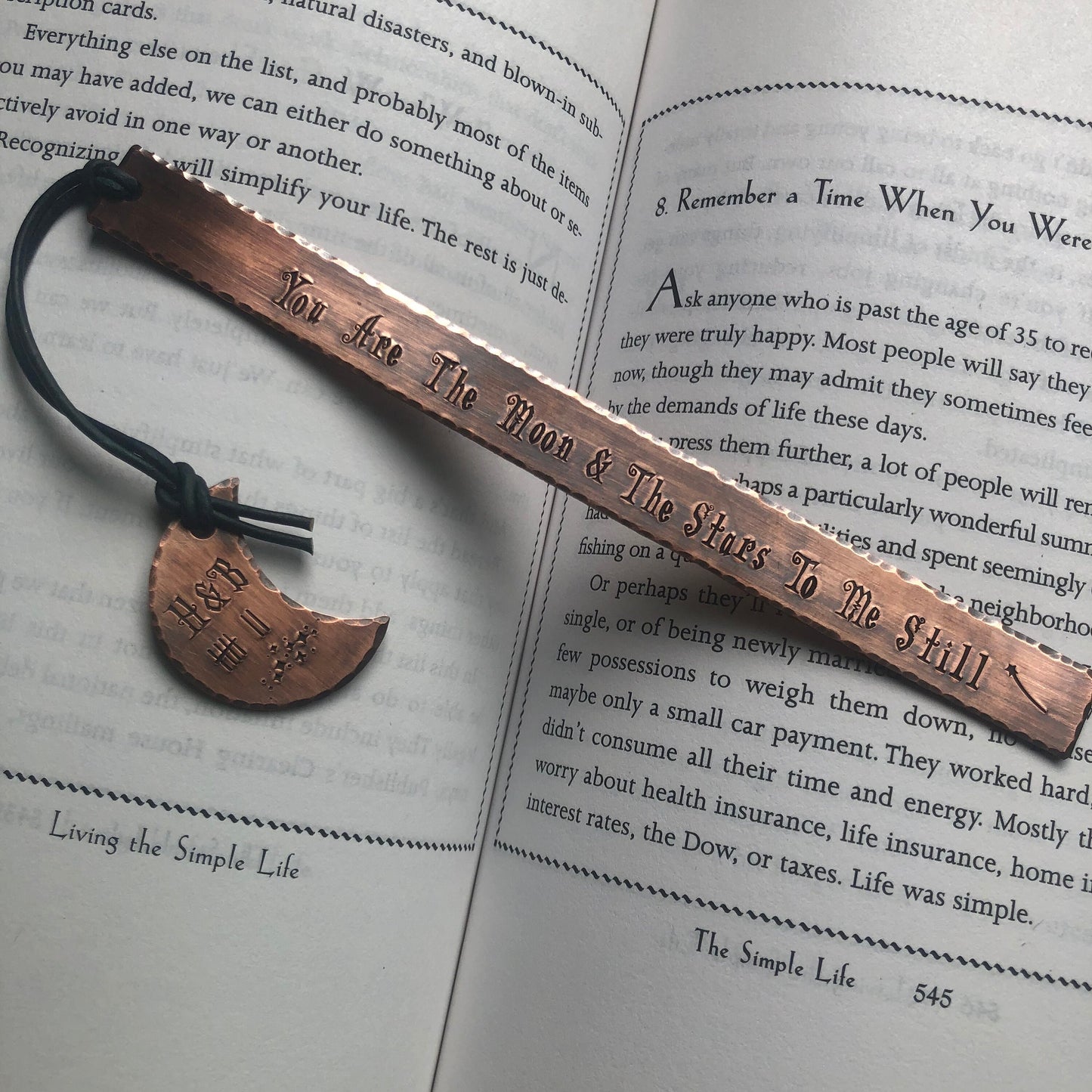 Copper Anniversary Bookmark, Copper for 7th Anniversary, 8th Anniversary Bronze Bookmark, Gift for Book Lover, Personalized Anniversary Gift