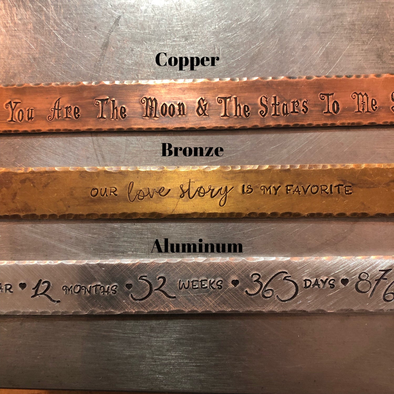 First Anniversary Bookmark, Gift for First Anniversary, Copper Bronze Boodmark, 7, 8, Gift for Book Lover, Personalized Anniversary Gift