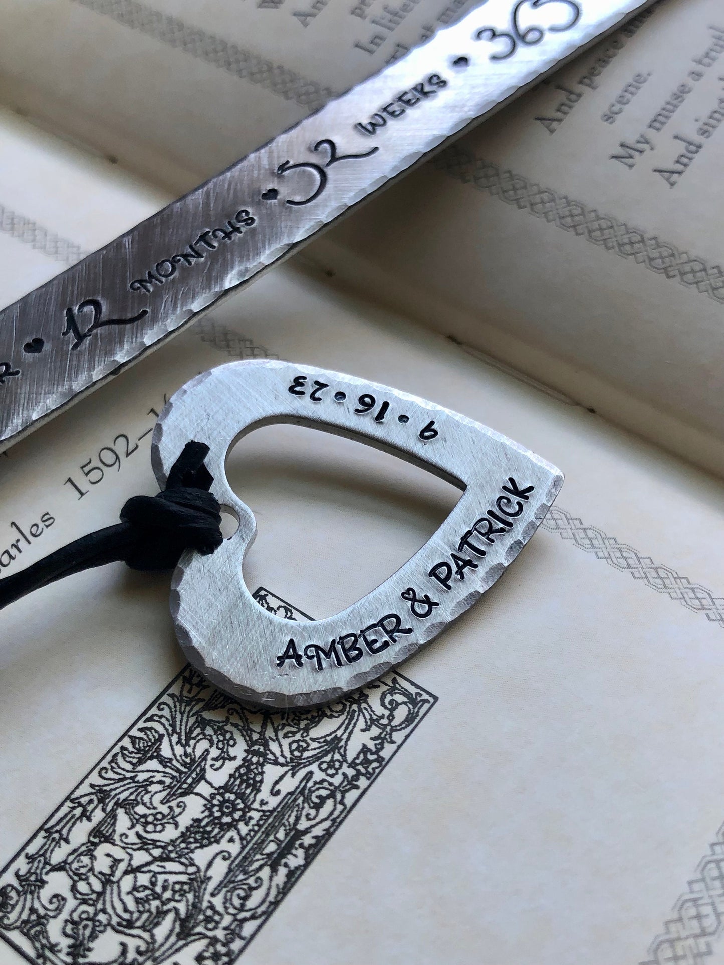 First Anniversary Bookmark, Gift for First Anniversary, Copper Bronze Boodmark, 7, 8, Gift for Book Lover, Personalized Anniversary Gift