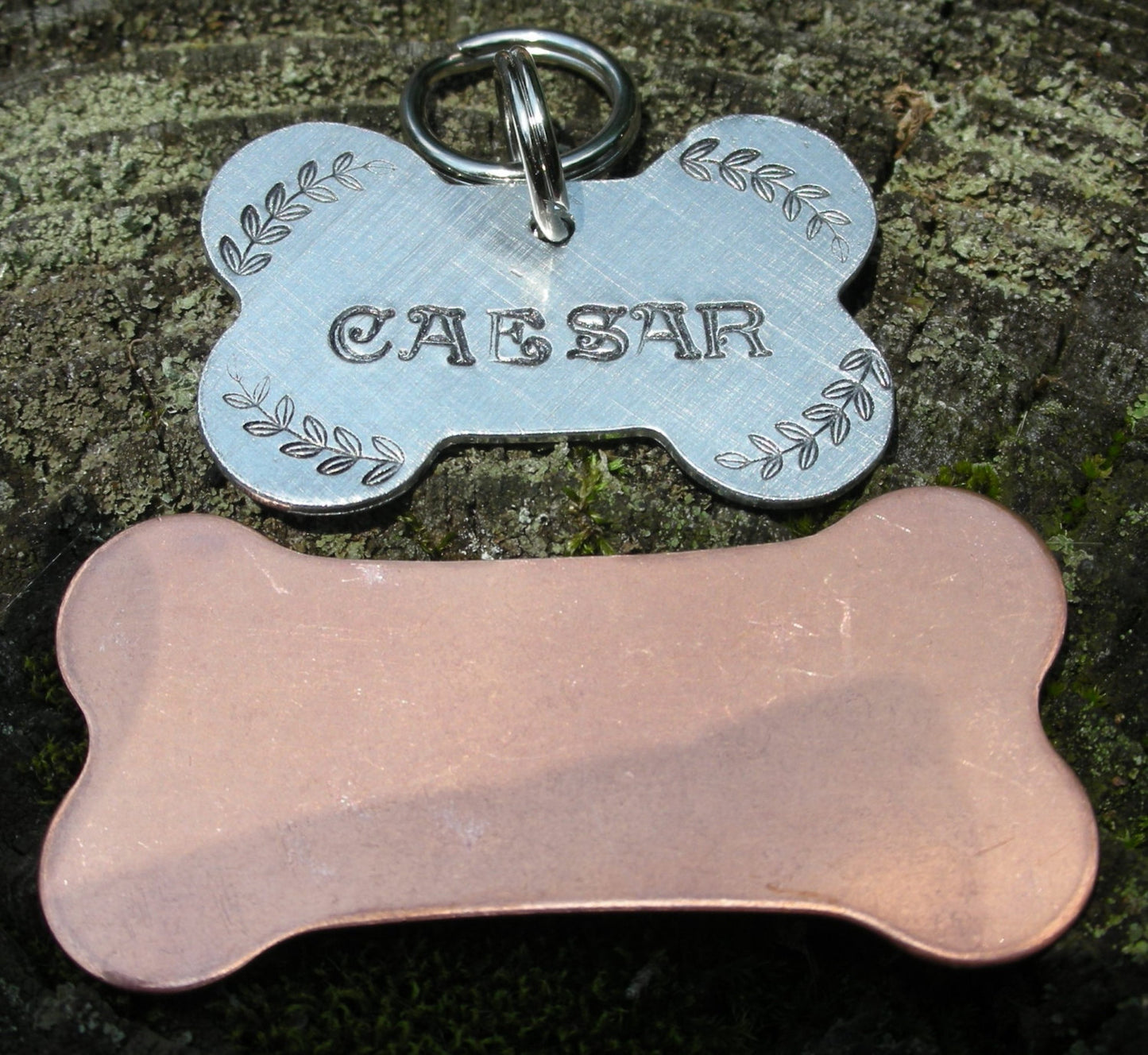 Custom Dog Tag- Pet ID Tag- Steak Bone Tag-Dogbone Dog Tag- Hand Stamped Tag