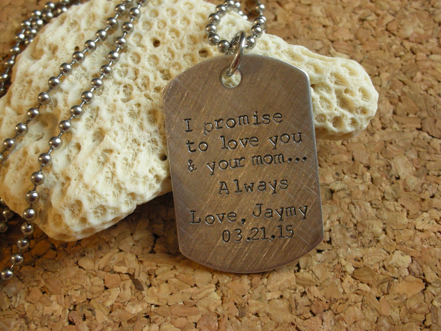 Wedding Gift for Stepson-Stepson Gift from Bride-Stepson Gift from Groom-Blended Family Gift-Dogtags for Wedding-Personalized Dog Tag