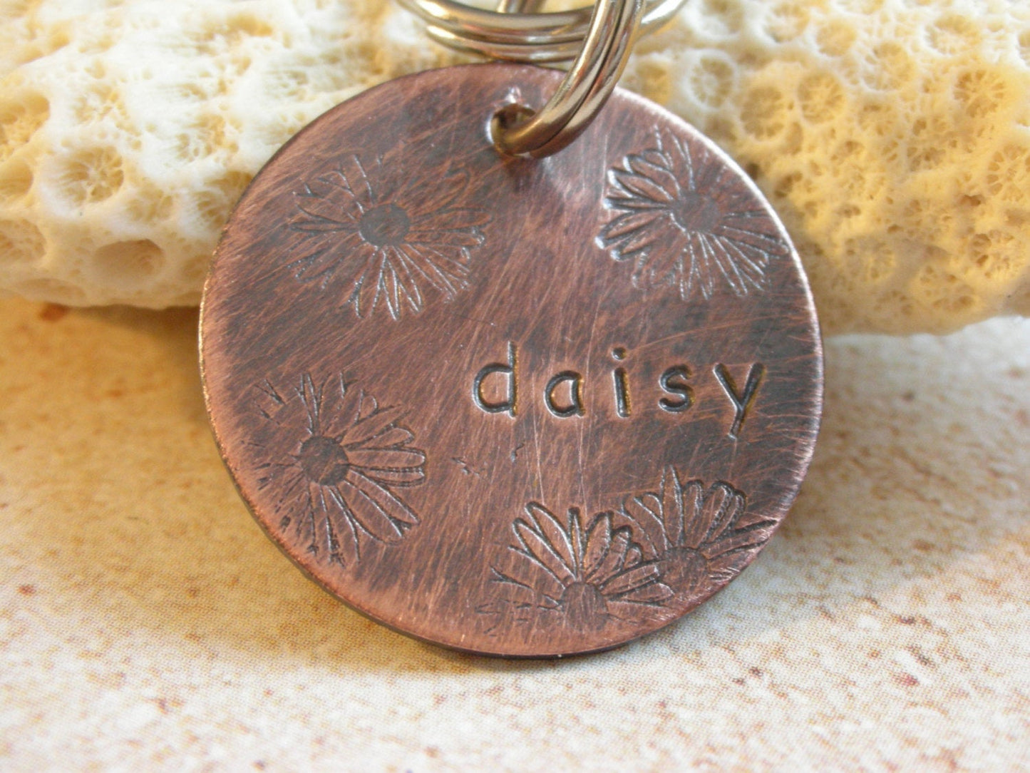 Pet Id Tag-Dog ID Tag-The Daisy Tag- ID Tag for Small or Medium Dog-Cat ID Tag