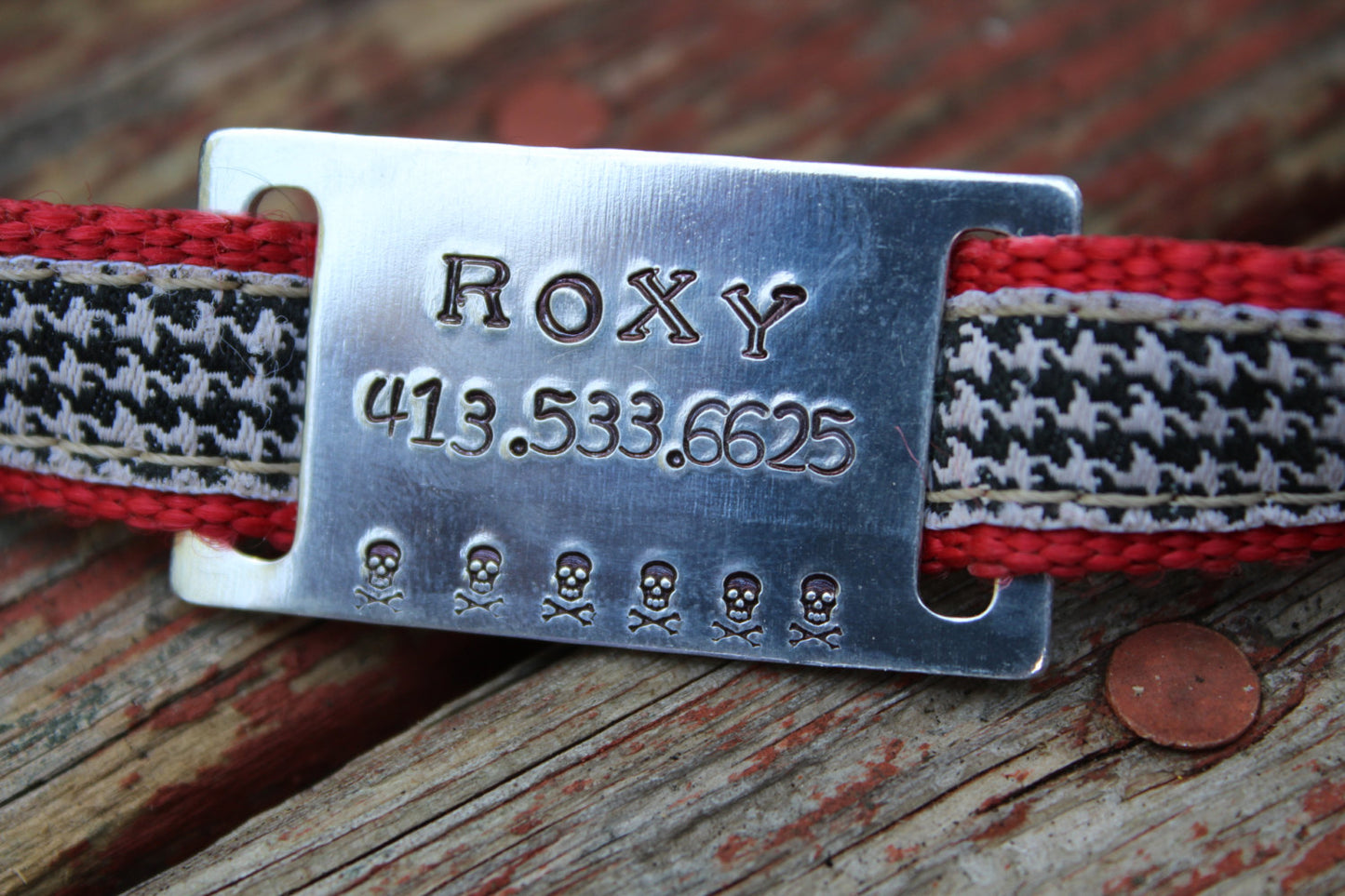 Custom Pet ID Quiet Tag, Slide On Dog ID Tag, Personalized Dog ID Tag, The Devil Dog