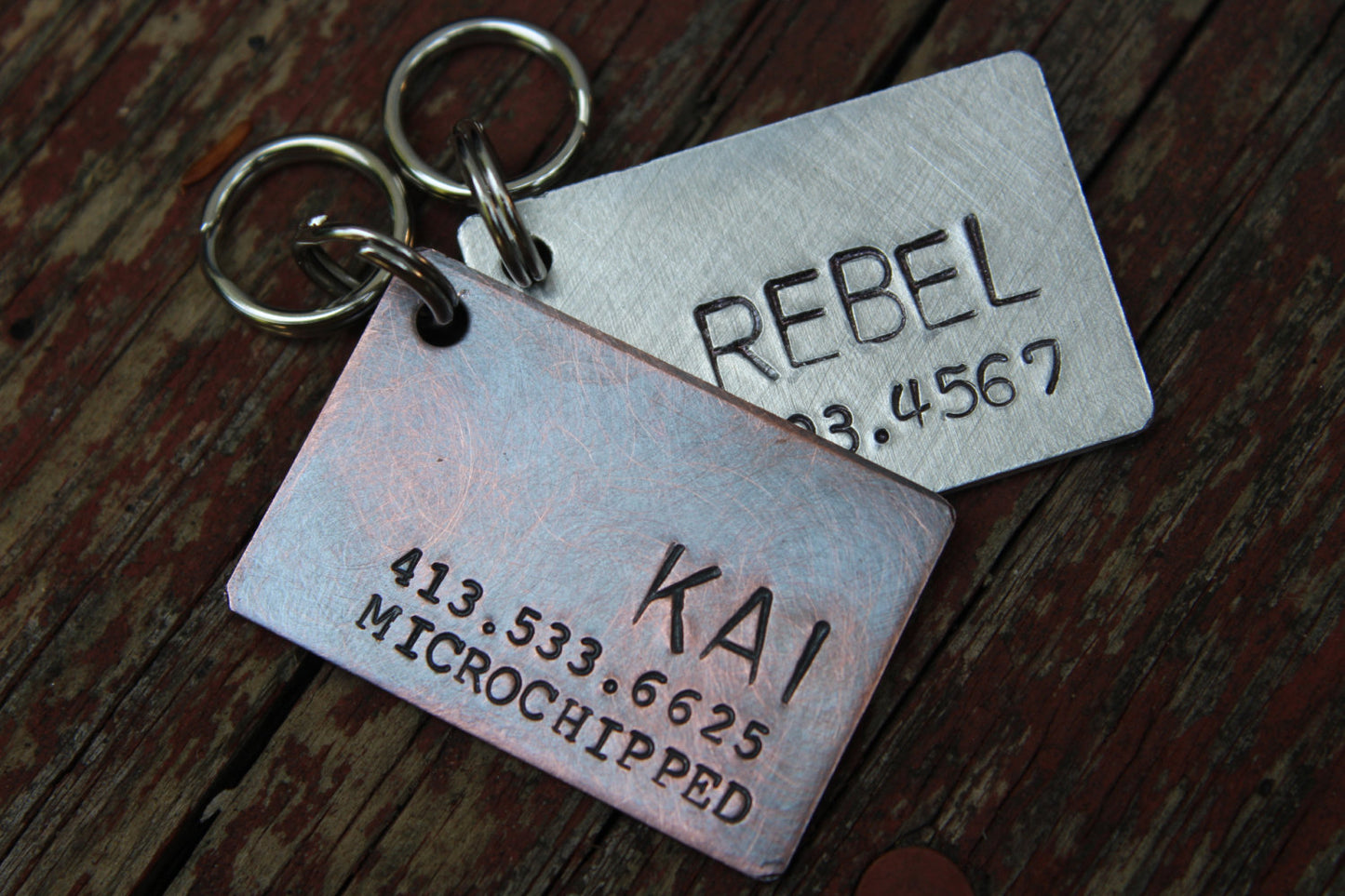 Custom Hand Stamped Dog ID Tag, Personalized Dog Tag, Dog Tag for Large Dog, Copper Dog Tag, Aluminum Pet ID Tag, Dog Tag for Dog