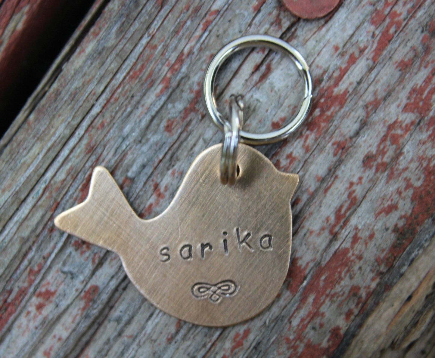 Custom Dog ID Tag, Hand Stamped Cat ID Tag, Hand Stamped Dog Tag, Little Birdy, Personalized Pet ID
