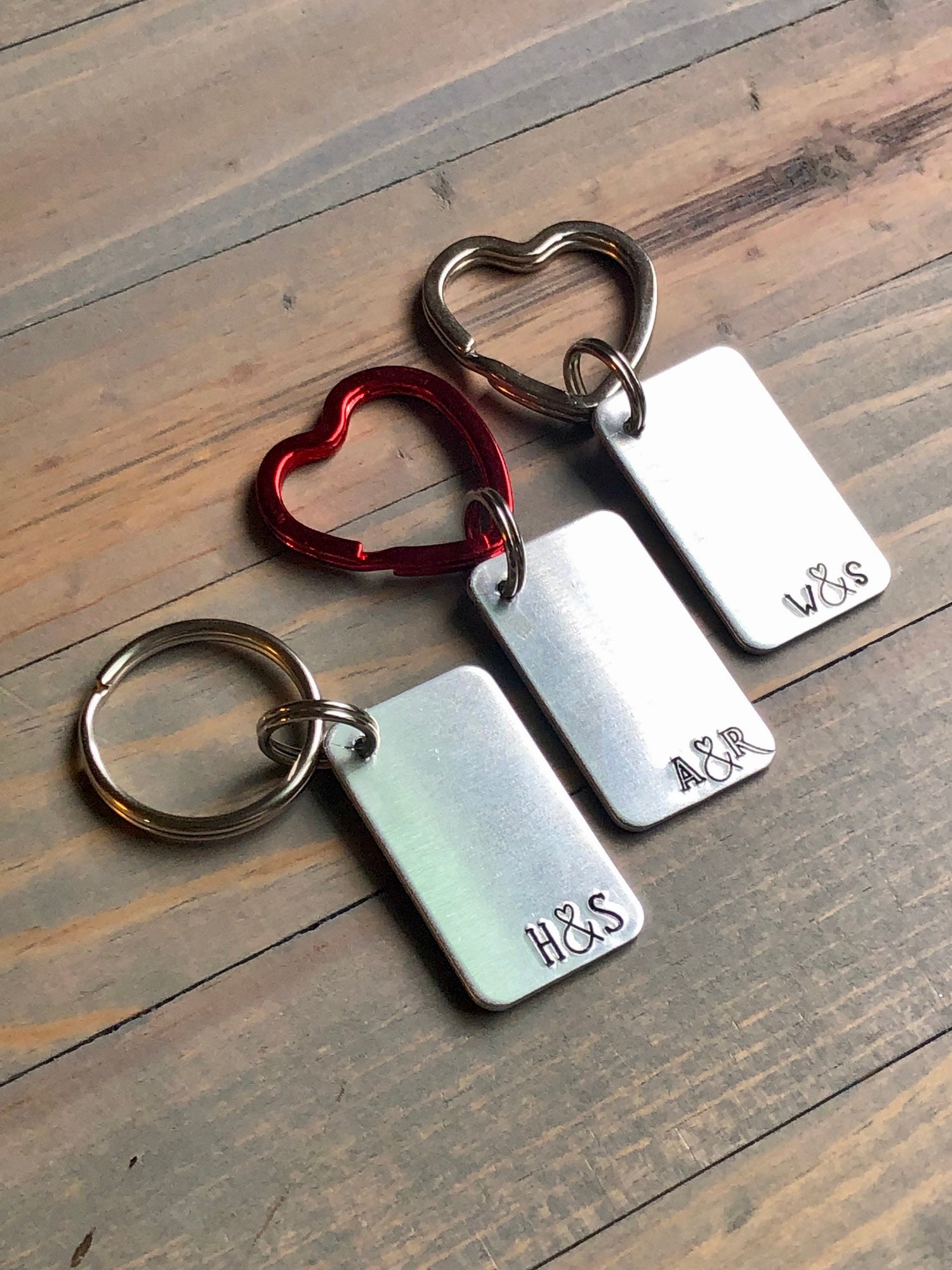 Valentine's Day Gift, Simple Initials Keychain, Gift for Him, Gift for Her, Anniversary, Boyfriend Girlfriend Gift, Birthday Keychain