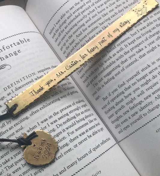Bookmark for Teacher, Teacher Gift, Thank You for Being Part of My Story, Teacher Appreciation, Gift for Teacher, Personalized Teacher Gift