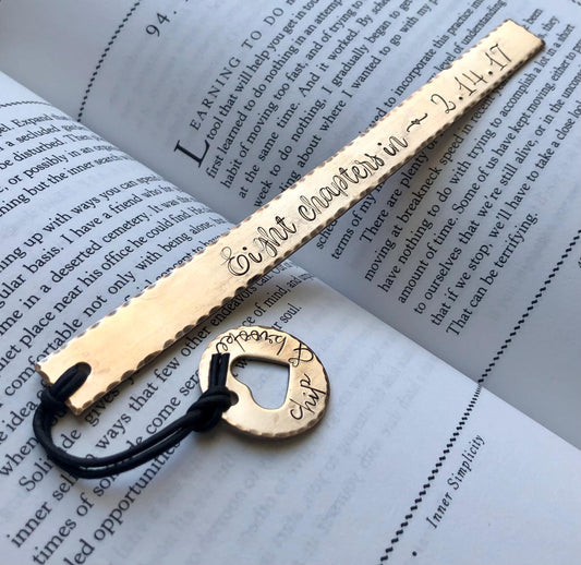 Bronze Anniversary Bookmark, Copper for 7th Anniversary, 8th Anniversary Bronze Bookmark, Gift for Book Lover, Personalized Anniversary Gift
