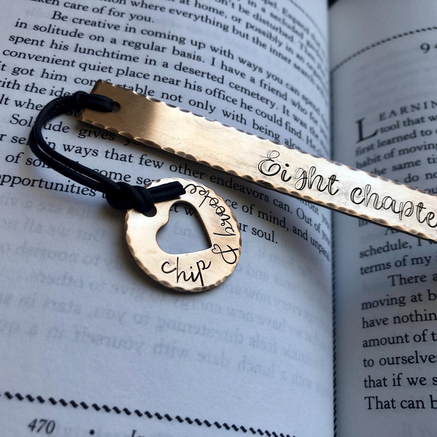Bronze Anniversary Bookmark, Copper for 7th Anniversary, 8th Anniversary Bronze Bookmark, Gift for Book Lover, Personalized Anniversary Gift