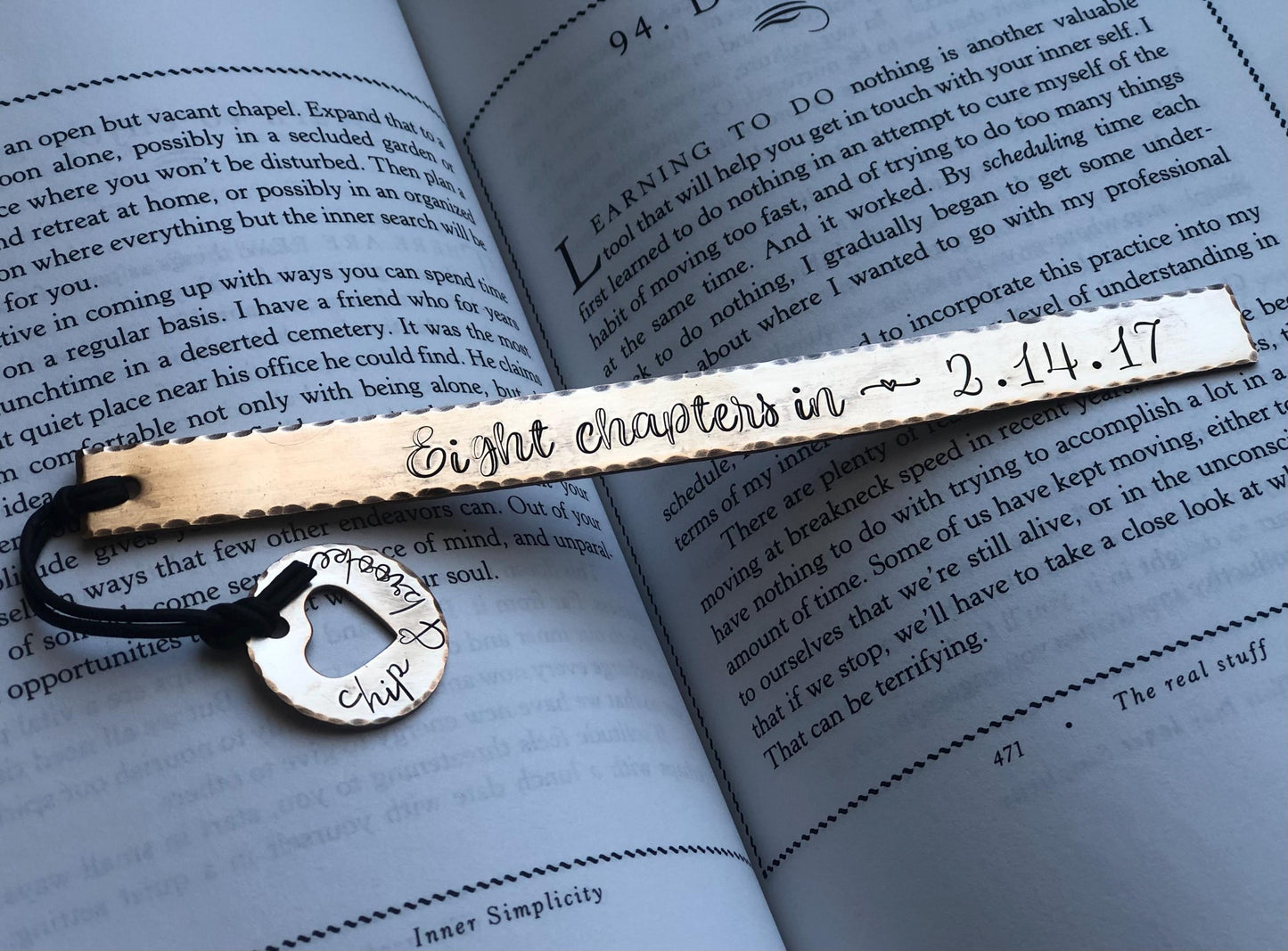 Bronze Anniversary Bookmark, Copper for 7th Anniversary, 8th Anniversary Bronze Bookmark, Gift for Book Lover, Personalized Anniversary Gift