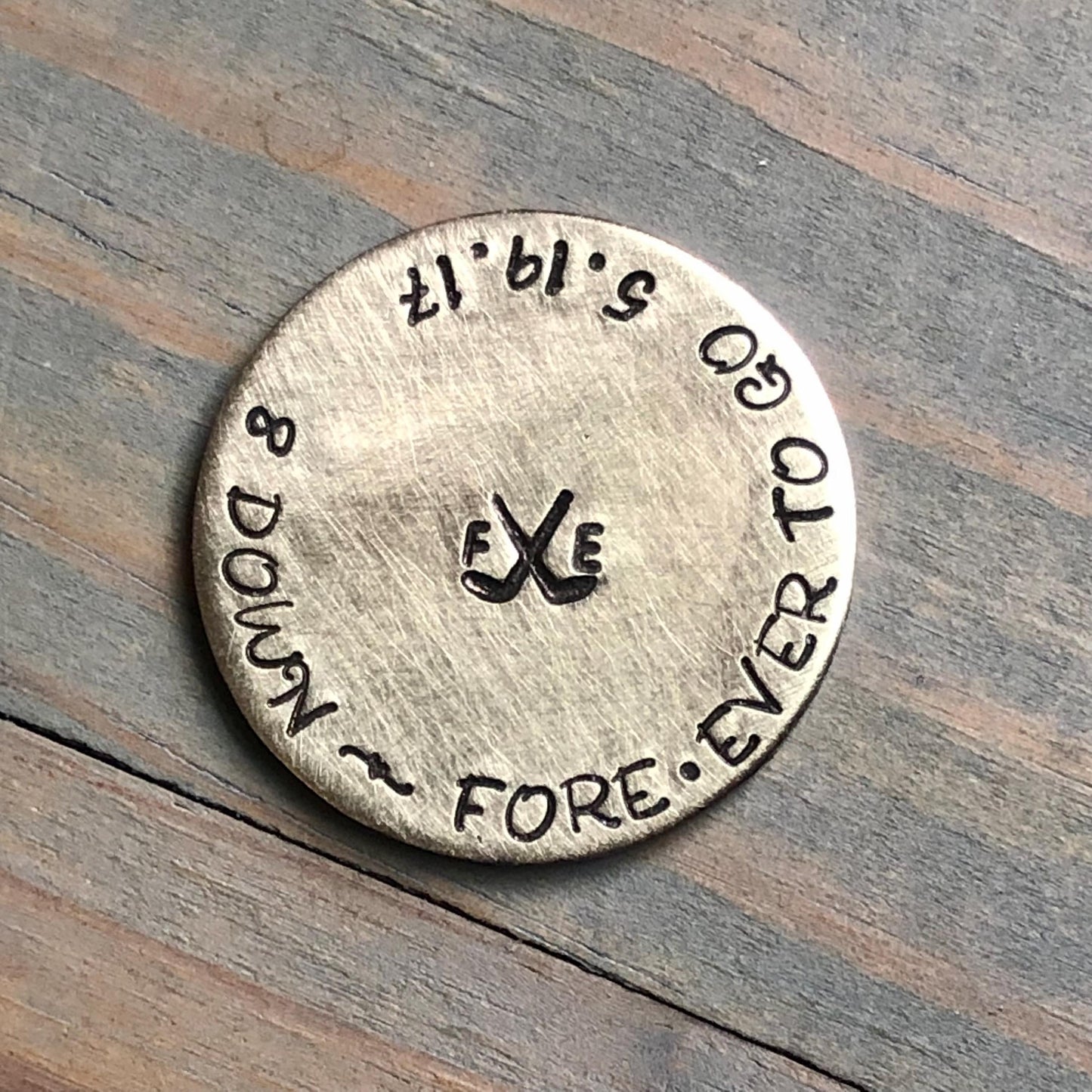 Copper Golf Ball Marker for 7th Anniversary - Bronze Golf Marker for 8th/19th Anniversary - Personalized Gift for Golfer - Custom for Him