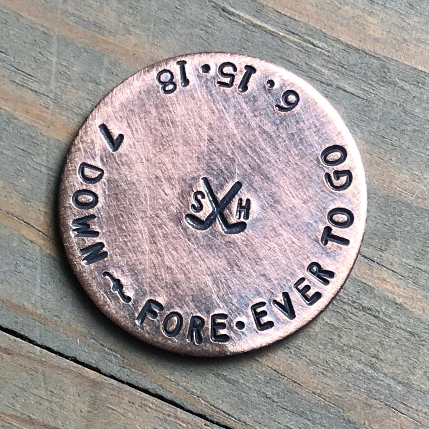 Copper Golf Ball Marker for 7th Anniversary - Bronze Golf Marker for 8th/19th Anniversary - Personalized Gift for Golfer - Custom for Him