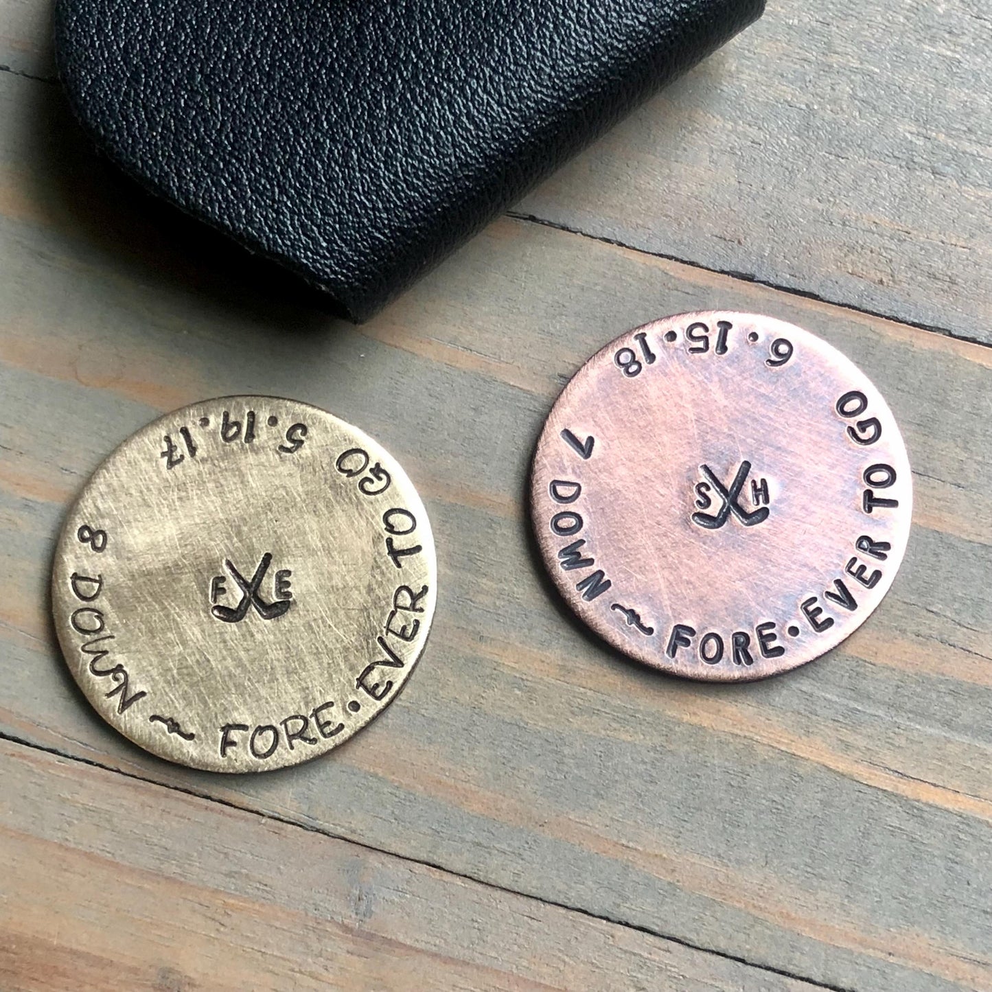 Copper Golf Ball Marker for 7th Anniversary - Bronze Golf Marker for 8th/19th Anniversary - Personalized Gift for Golfer - Custom for Him