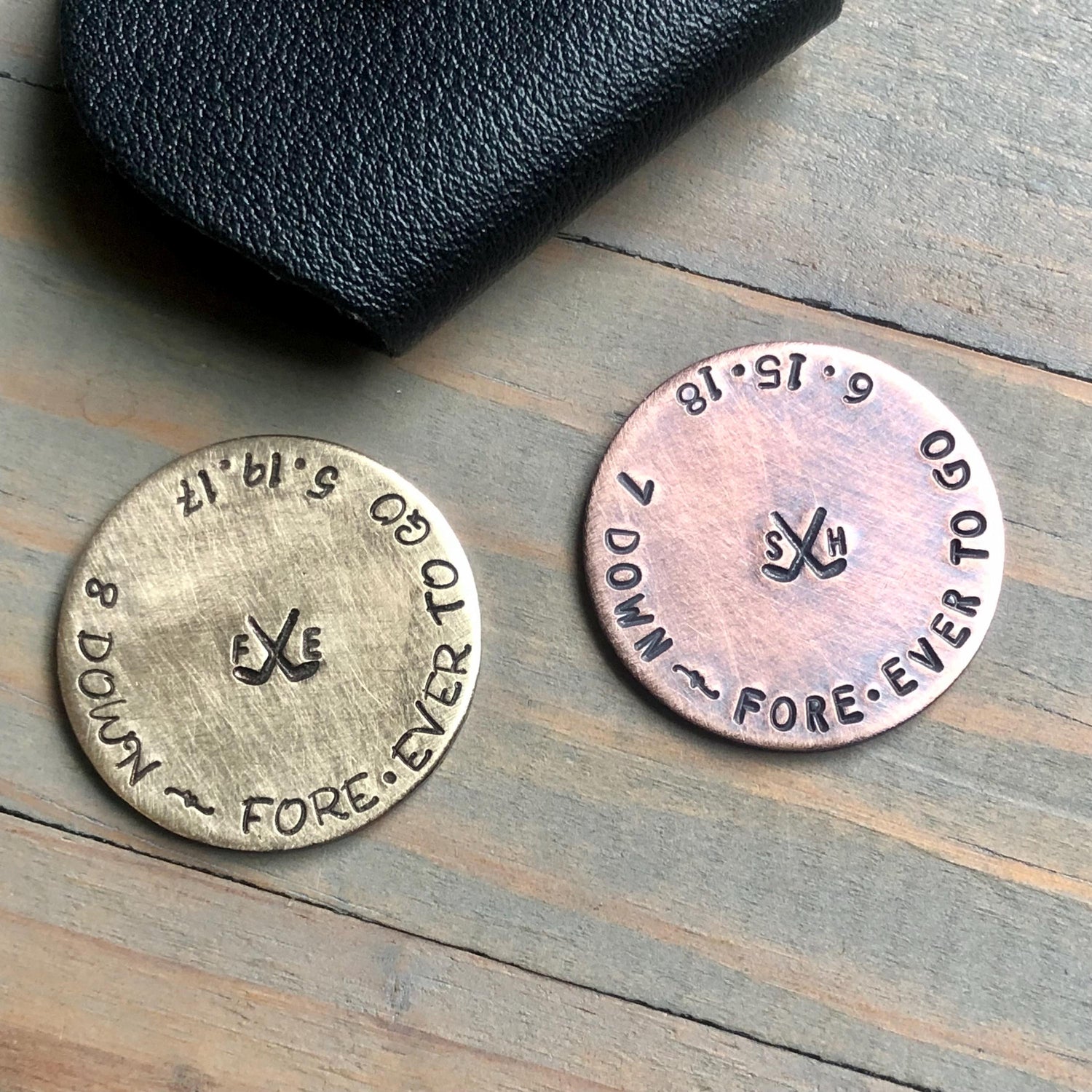 Copper Golf Ball Marker for 7th Anniversary - Bronze Golf Marker for 8th/19th Anniversary - Personalized Gift for Golfer - Custom for Him