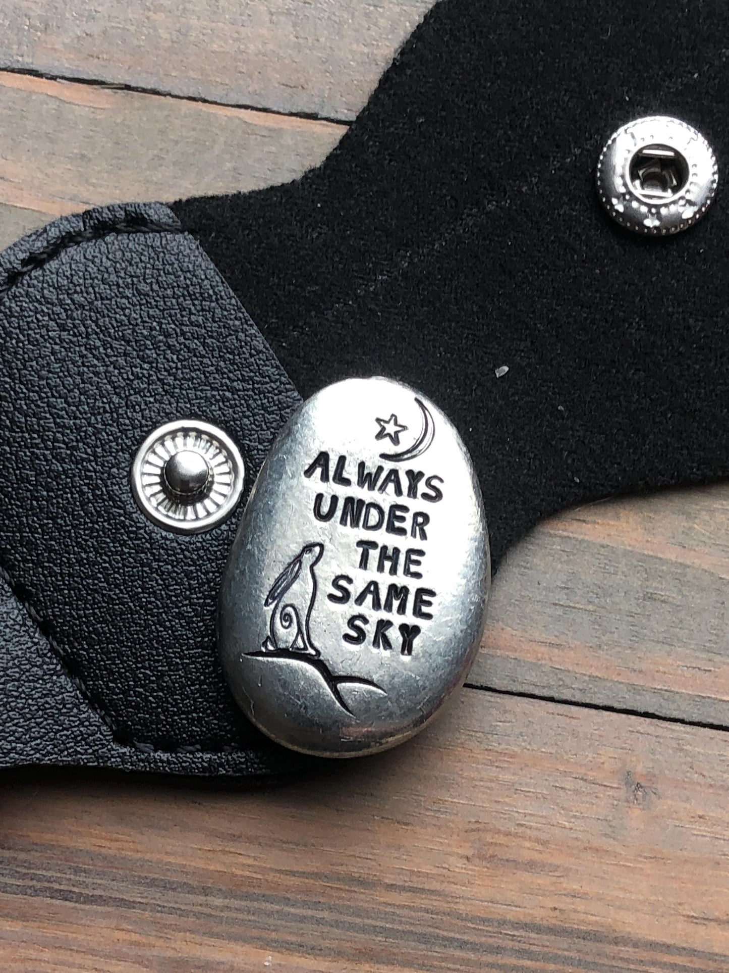 Deployment Pocket Pebble, Long Distance Military Deployment Gift, Under the Same Sky, Navy, Marines, Air Force, Army, Hand Stamped Pewter