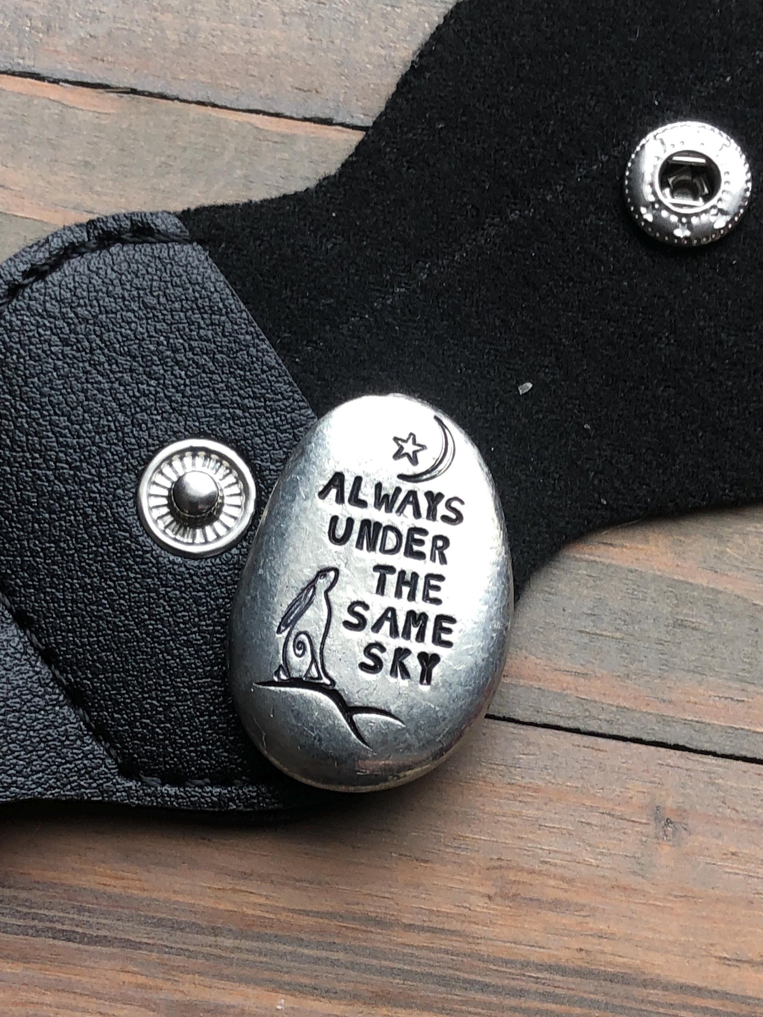 Deployment Pocket Pebble, Long Distance Military Deployment Gift, Under the Same Sky, Navy, Marines, Air Force, Army, Hand Stamped Pewter