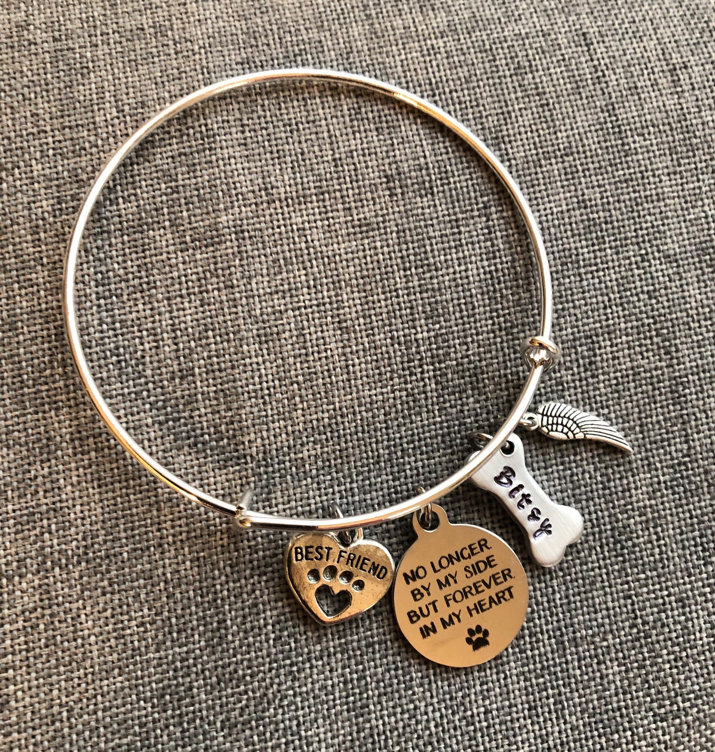 Dog Memorial/Remembrance Bangle Bracelet