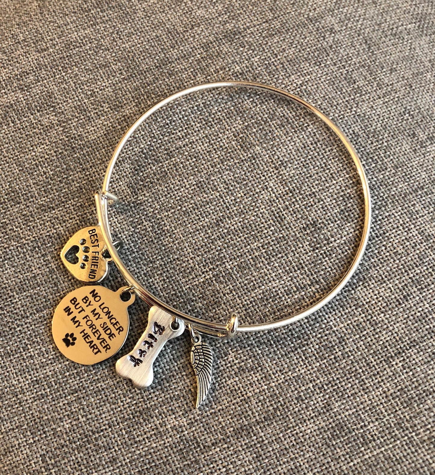 Dog Memorial/Remembrance Bangle Bracelet