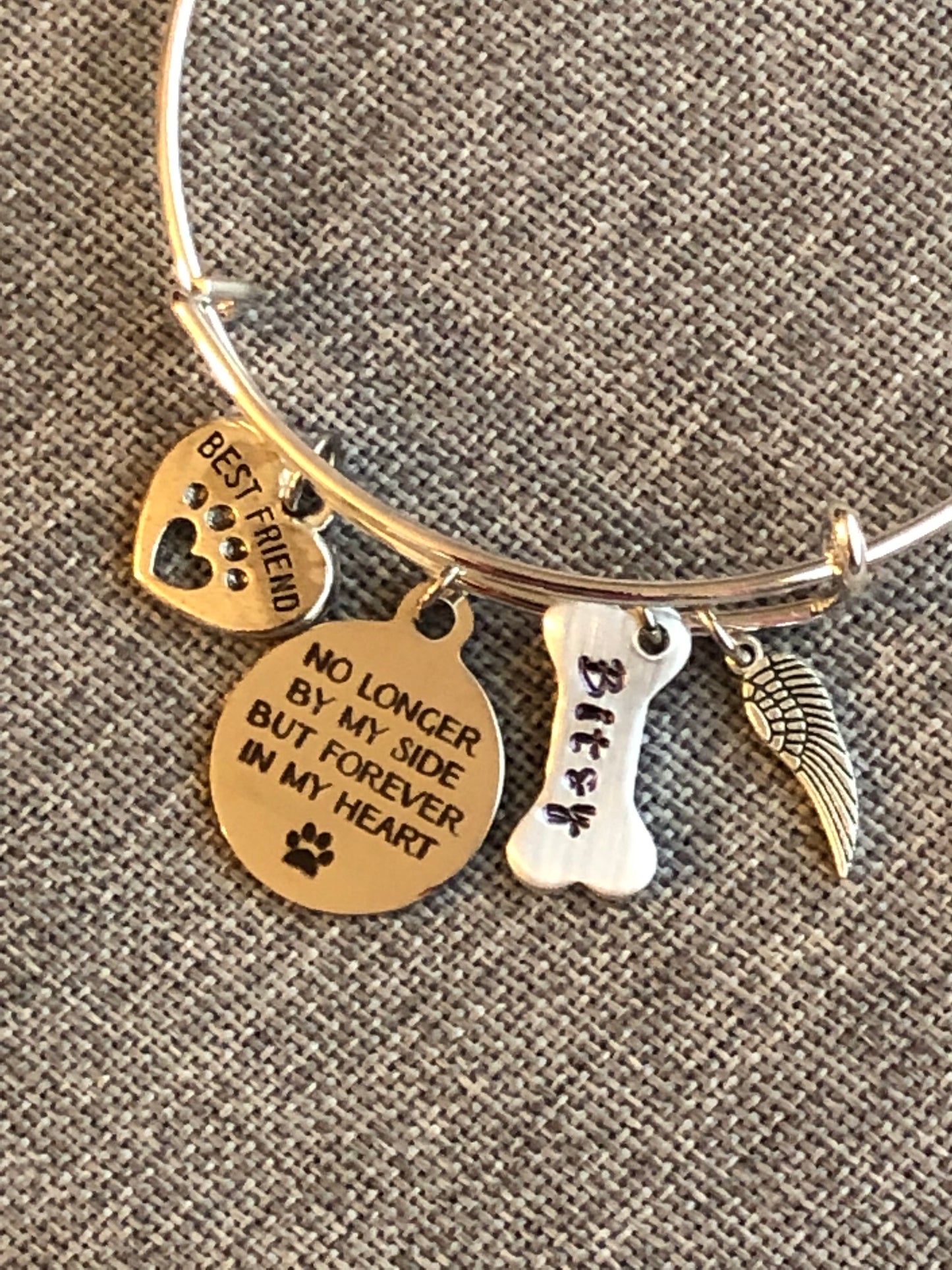 Dog Memorial/Remembrance Bangle Bracelet