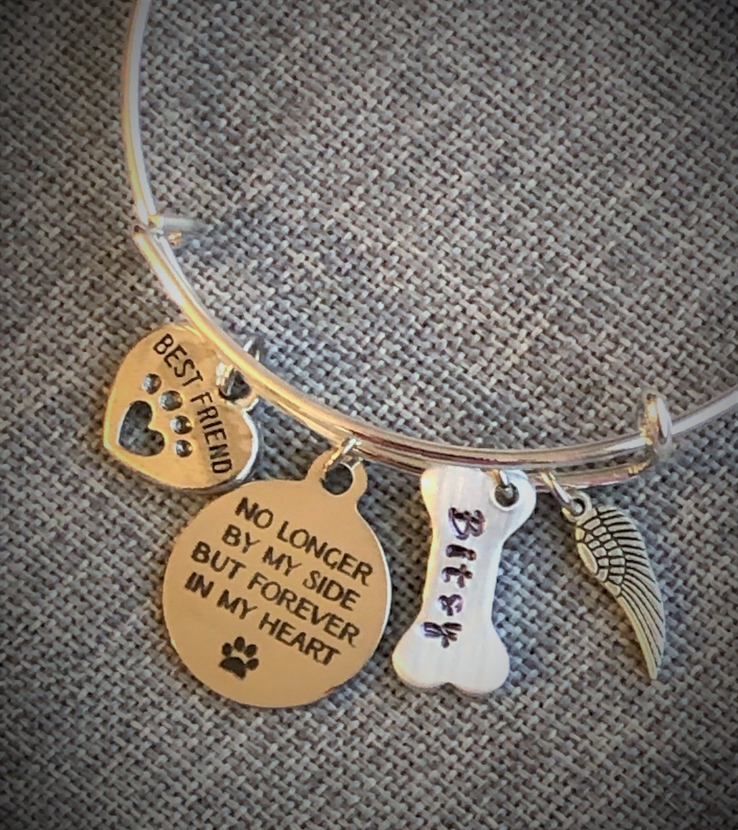 Dog Memorial/Remembrance Bangle Bracelet