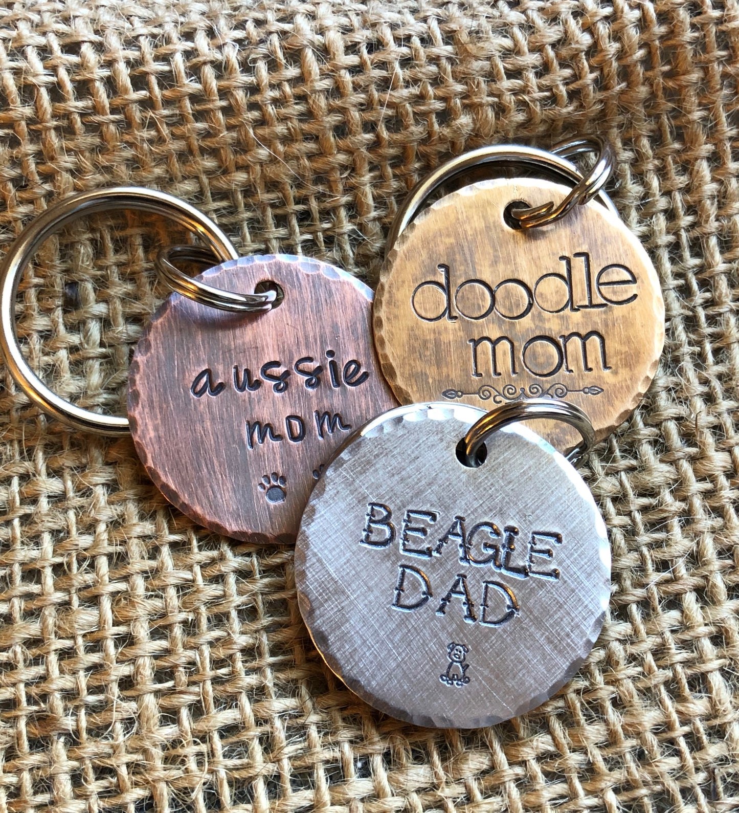 Dog Mom - Dog Dad Keychain