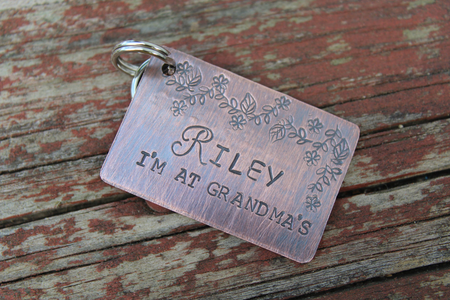 Custom Hand Stamped Dog ID Tag, The Rilely Tag, Personalized Dog Tag, Tag for Large Dog, Copper Dog Tag, Aluminum Pet ID Tag