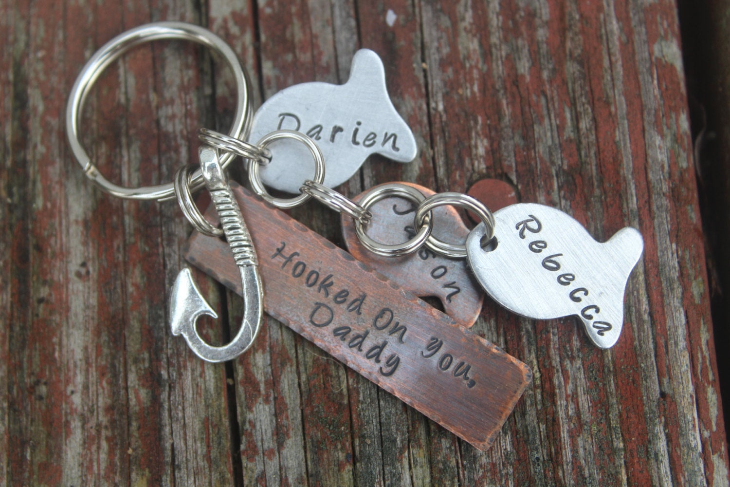 Fishing keychain for Dad-Best Catch Keychain-Father&#39;s Day Gift for Dad Grampa-Daddy Keychain-Fisherman Gift-Hooked on You Daddy