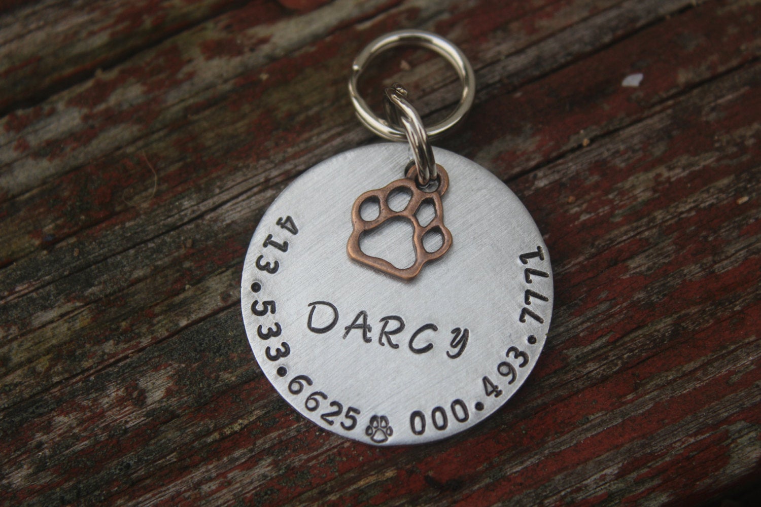 Custom Dog ID Tag-Personalized Pet ID-Paw Print Dog Tag-Custom Pet ID-The Darcy Tag