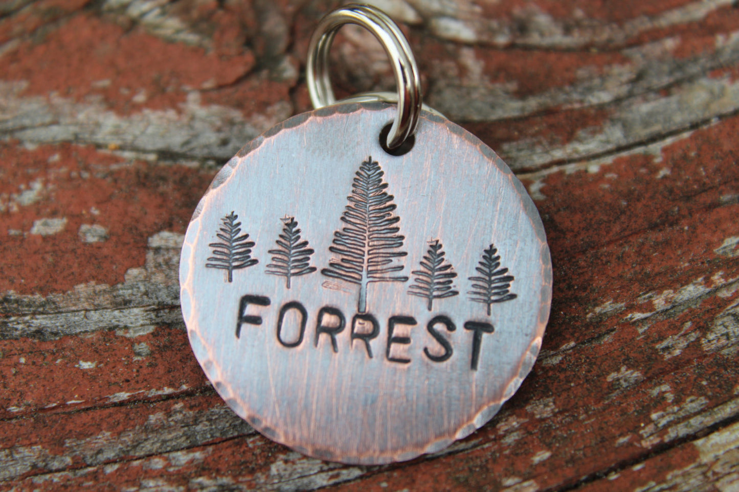 Custom Dog ID Tag-Forrest Handstamped Pet Tag- Tag for Small Medium Dog-Personalized Dog ID Tag-Pet Tag-Dog Tag-Tag for puppy