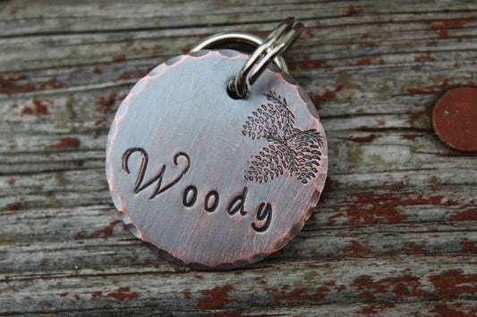 Custom Dog ID Tag-Pinecone Handstamped Pet Tag- Tag for Small Medium Dog-Personalized Dog ID Tag-Pet Tag-Dog Tag-Tag for puppy-Wilderness