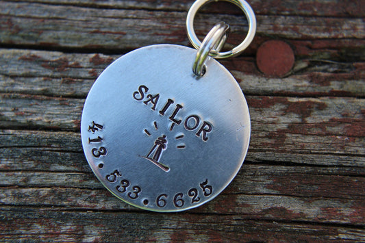 Custom Dog ID Tag-Lighthouse Custom Pet Tag- Tag for Medium Large Dog-Personalized Dog ID Tag-Pet Tag-Dog Tag-Tag for puppy-Sailor Tag