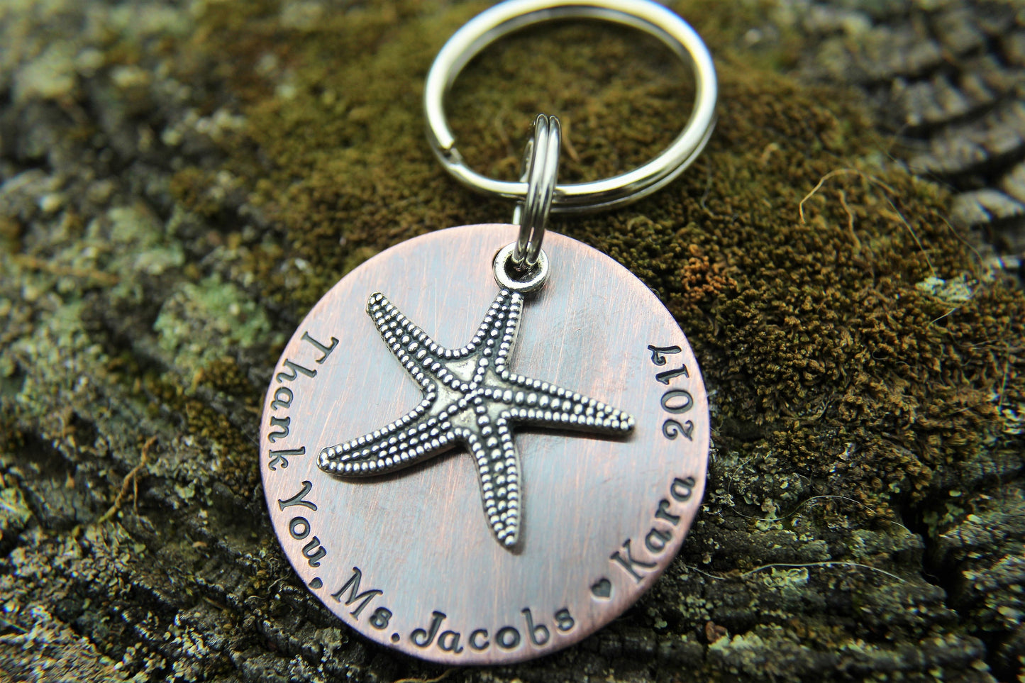 Christms Teacher Gift-Make a Difference Keychain-Gift for Teacher-Starfish Thrower-Starfish-Thank You Gift for Teacher