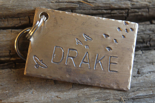 Custom Hand Stamped Dog ID Tag, Migration Tag, Hunting Dog Tag, Personalized Dog Tag, Tag for Large Dog, Copper Dog Tag, Aluminum Pet ID Tag