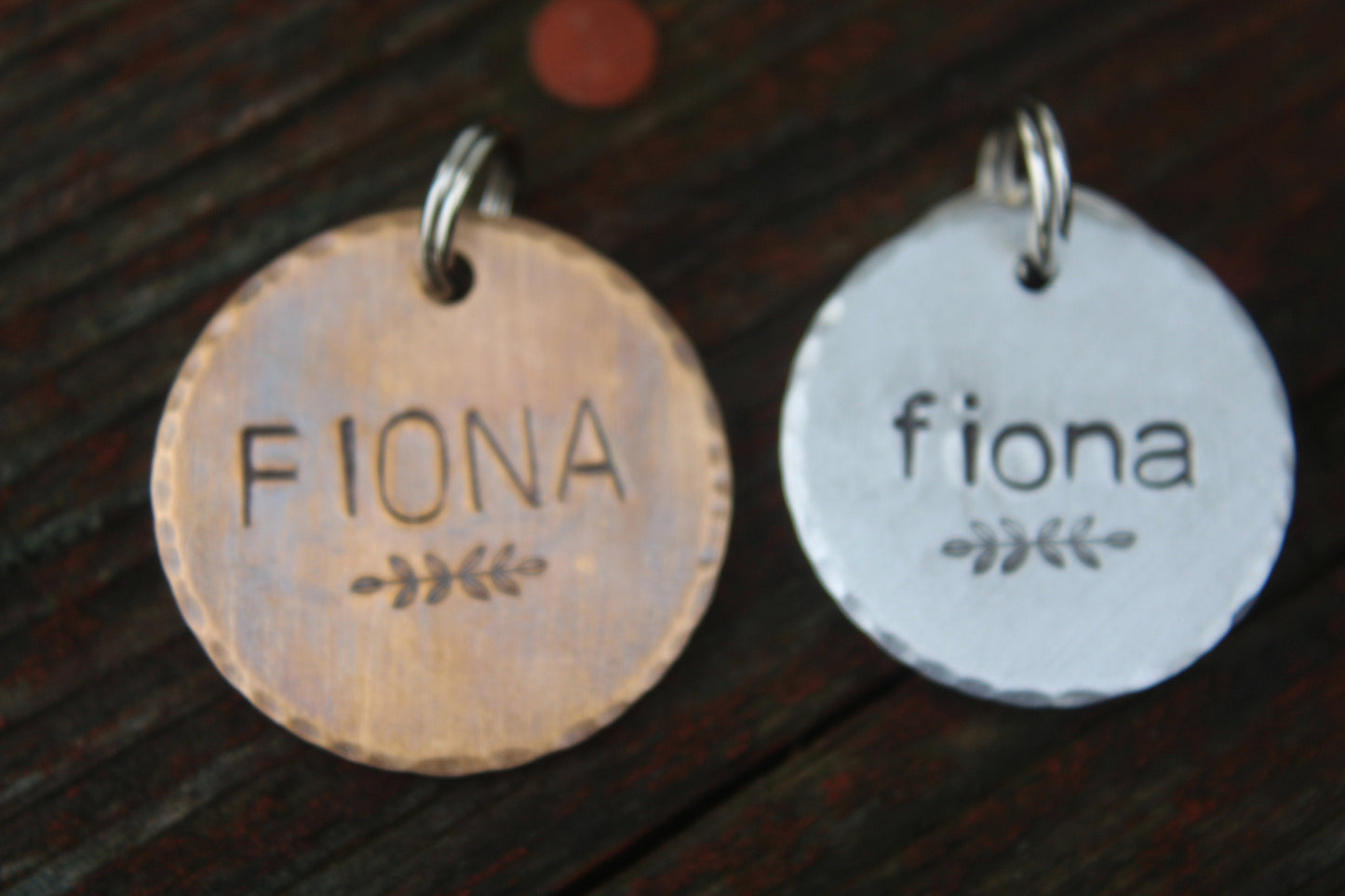 Custom Handstamped Dog - Pet ID Tag-The Fiona