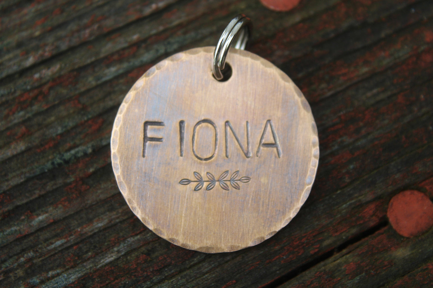 Custom Handstamped Dog - Pet ID Tag-The Fiona