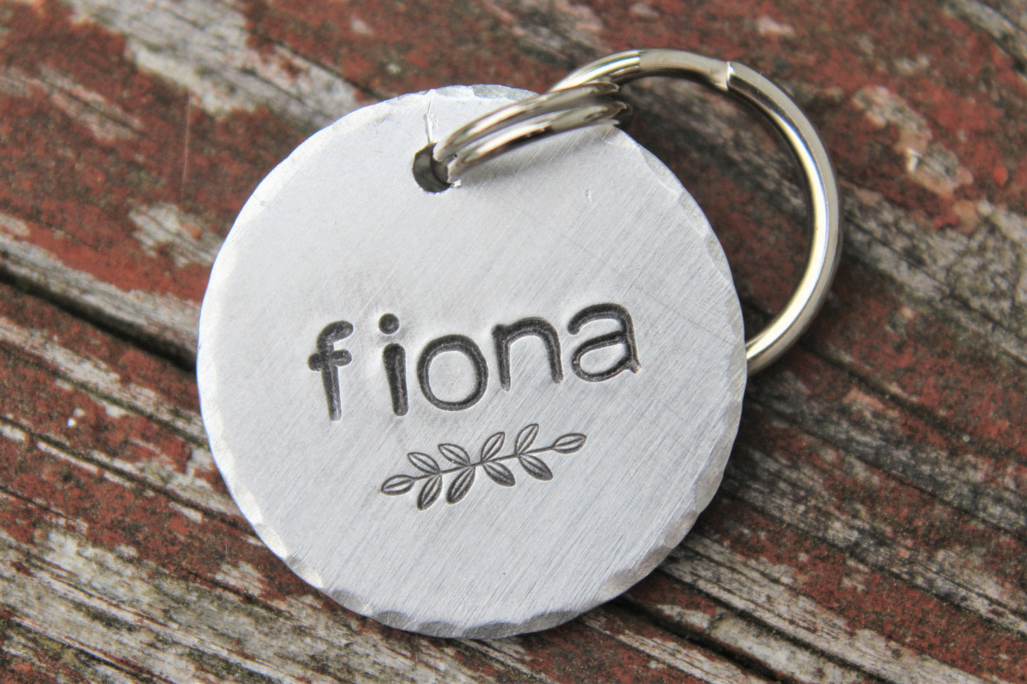 Custom Handstamped Dog - Pet ID Tag-The Fiona