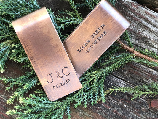 Custom Money Clips for Anniversary - 7th Anniversary Gift - Personalized - Hand Crafted Money Clip in Bronze or Copper - 8th Anniversary
