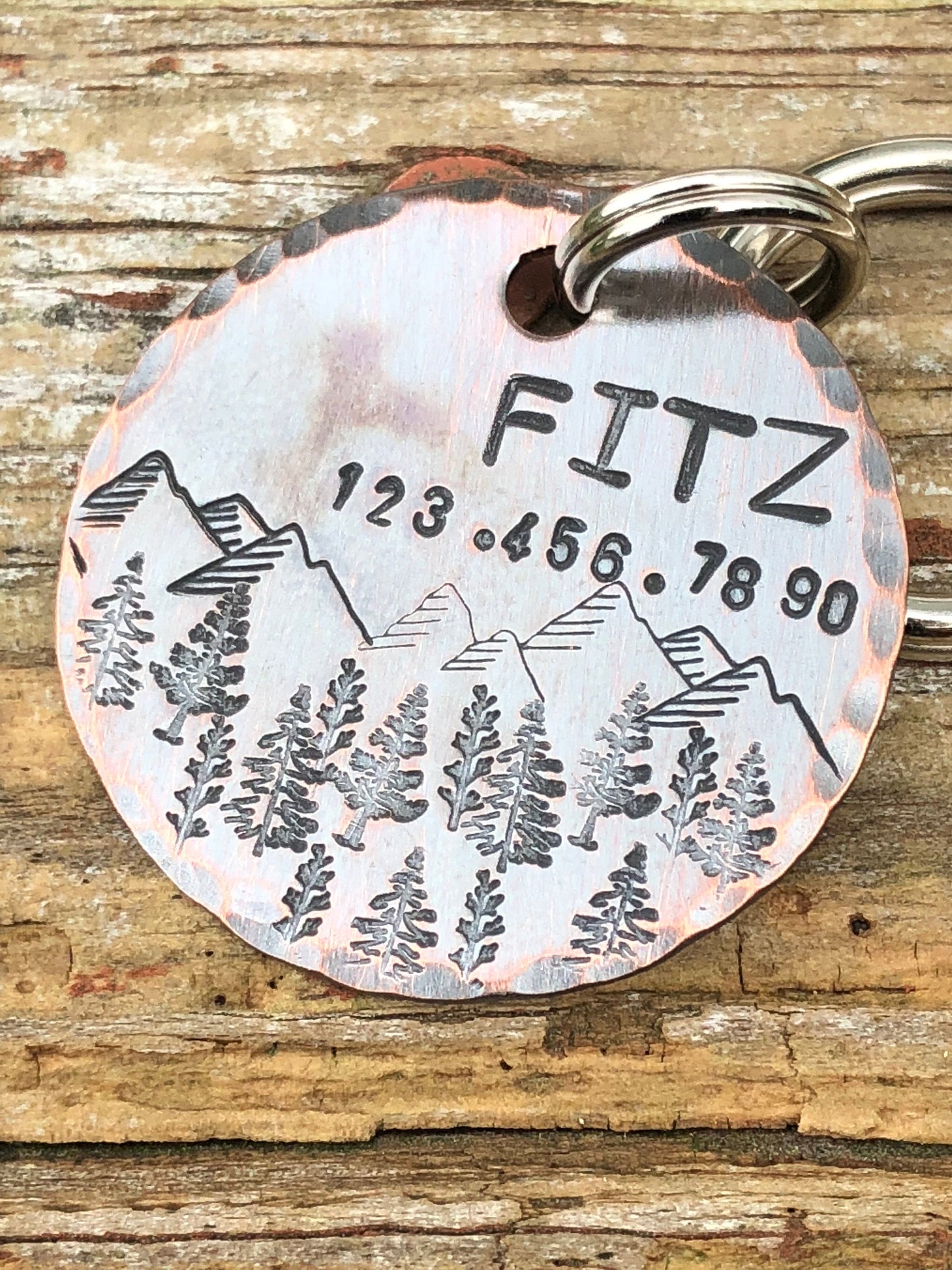 Custom Dog ID Tag, The Fitz, Hand Stamped Dog Tag, Personalized Dog Tag