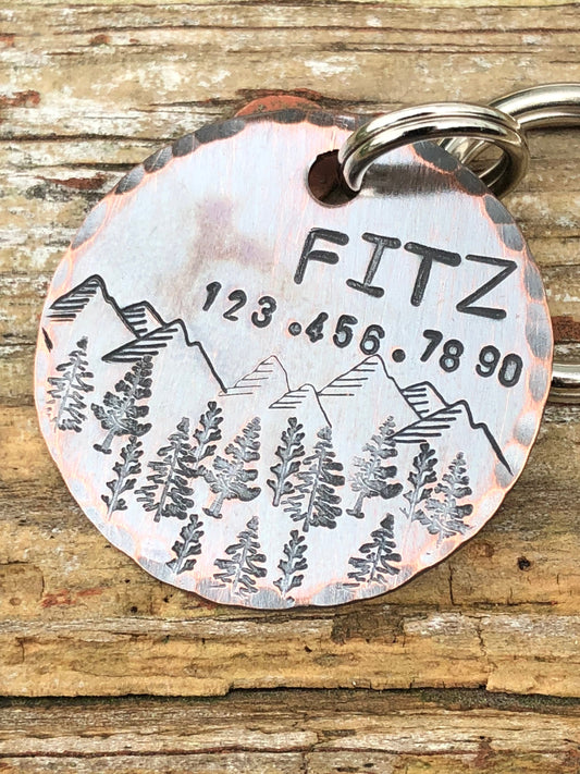 Custom Dog ID Tag, The Fitz, Hand Stamped Dog Tag, Personalized Dog Tag