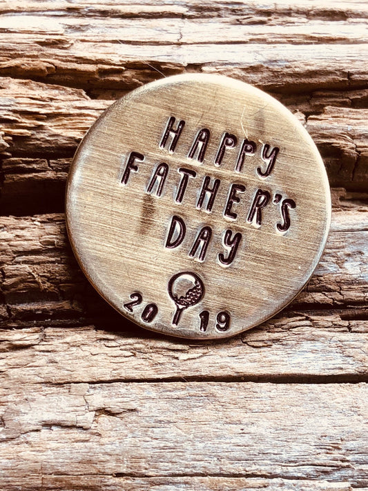 Father's Day Personalized Golf Ball Marker-Custom Golf Ball Marker w/ Case-Hand Stamped Golf Ball Marker-Gift for Dad-gift for golfer
