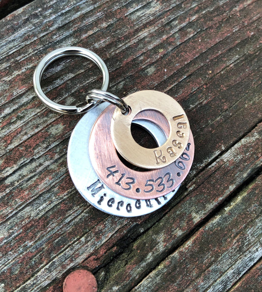 Washer Pet ID Tag - Copper Dog Tag - Dog Tag - Dog Collar Tag -Aluminum Pet ID Tag