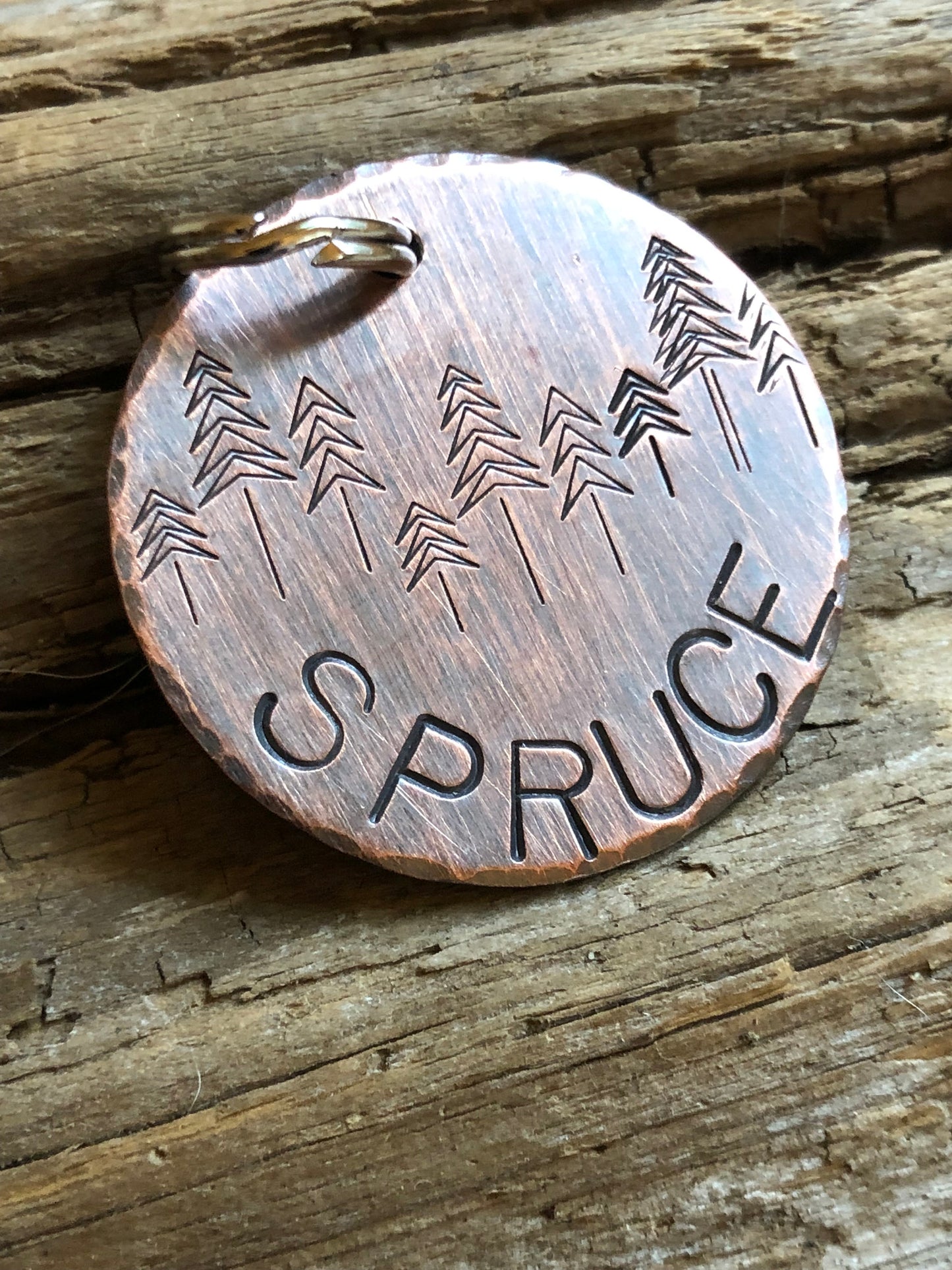 Custom Dog ID Tag, The Spruce, Hand Stamped Dog Tag, Personalized Dog Tag