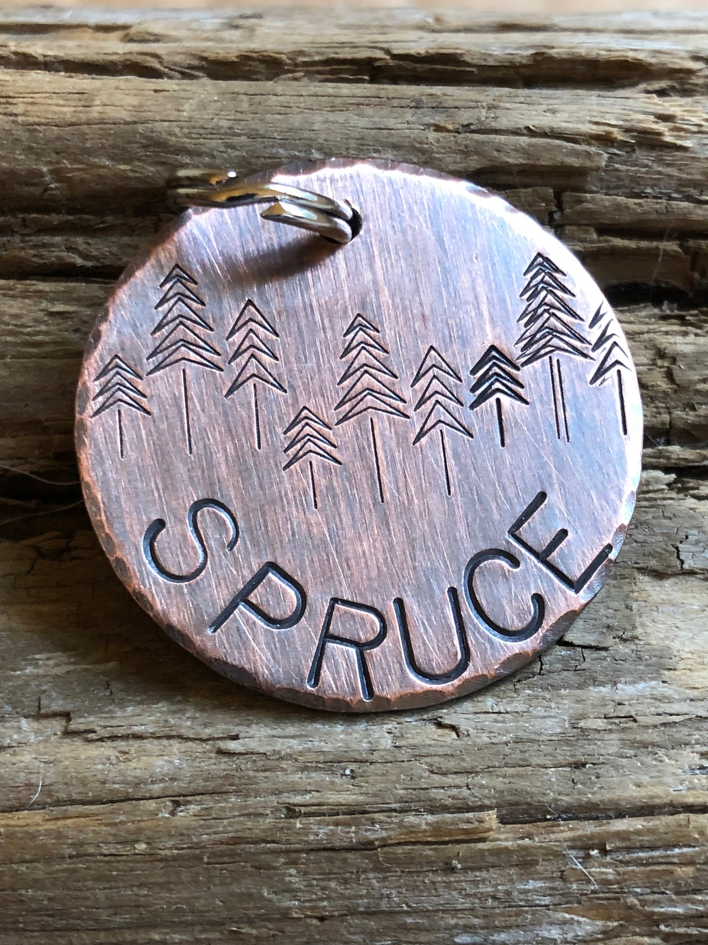 Custom Dog ID Tag, The Spruce, Hand Stamped Dog Tag, Personalized Dog Tag