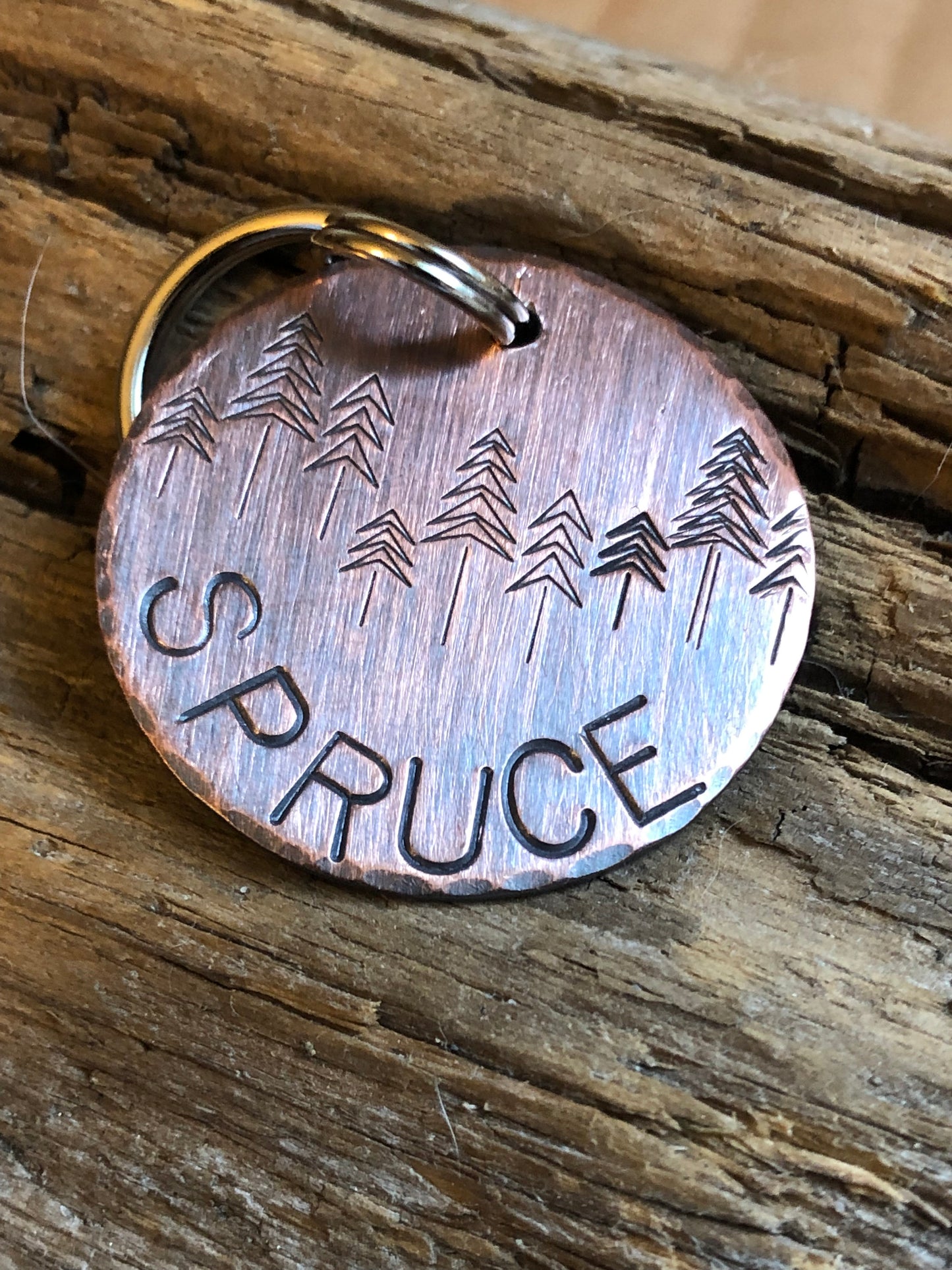 Custom Dog ID Tag, The Spruce, Hand Stamped Dog Tag, Personalized Dog Tag