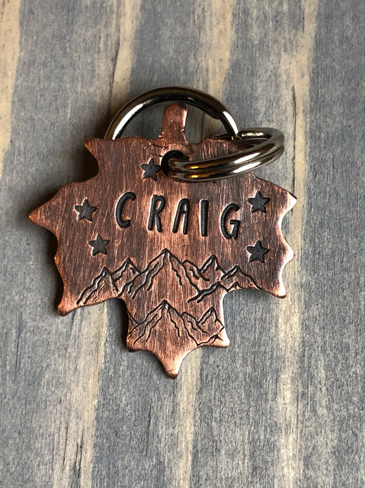 Custom Maple Leaf Dog Tag, Hand Stamped Pet ID, Personalized Dog Tag for Small Dog, Leaf Dog Tag, Botanical Dog Tag