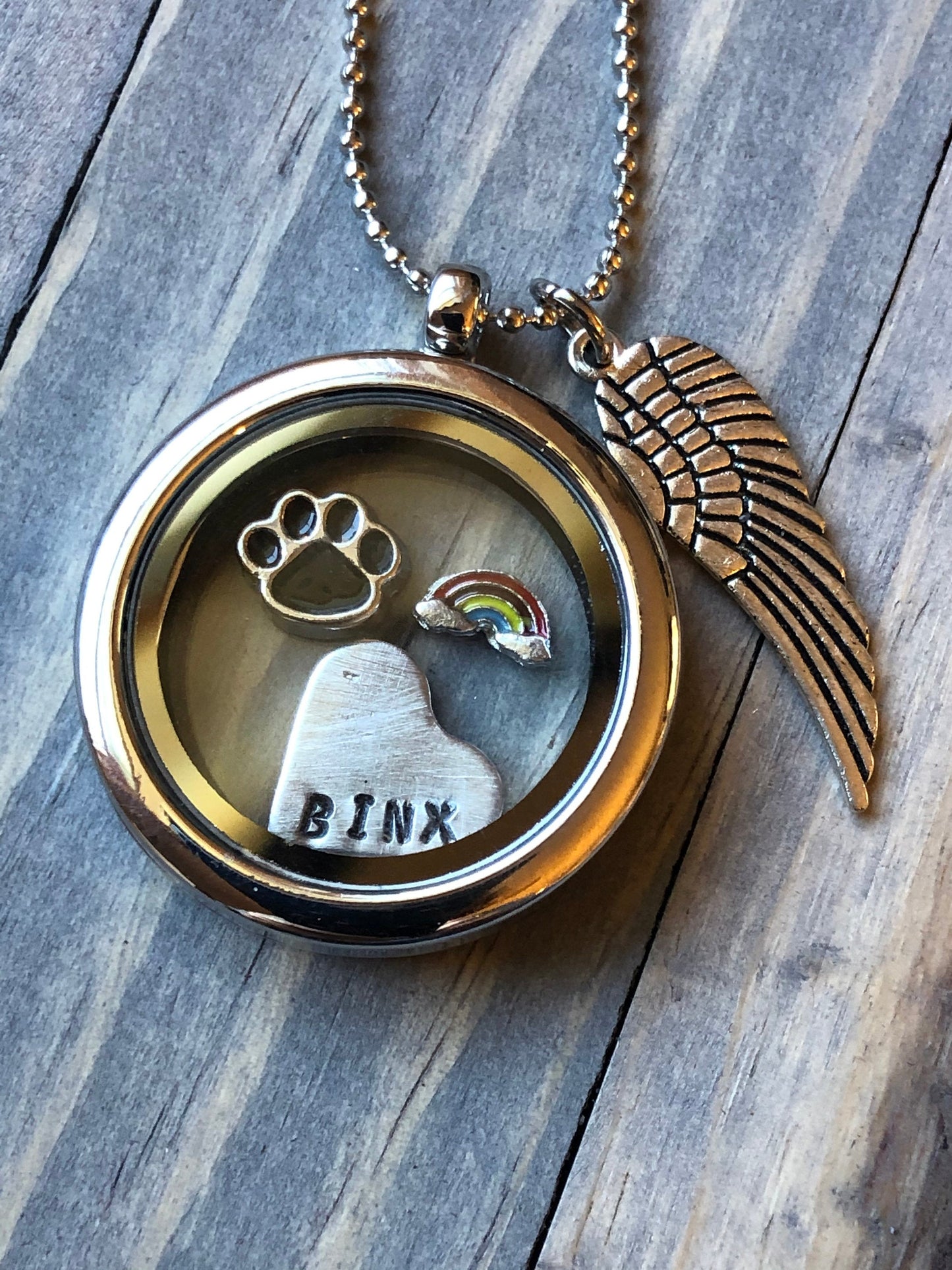 Pet Loss Necklace, Pet Memorial Gift, Glass Floating Locket for Fur Ashes Picture, Loss of Pet, Gift for Loss of Dog, pet remembrance