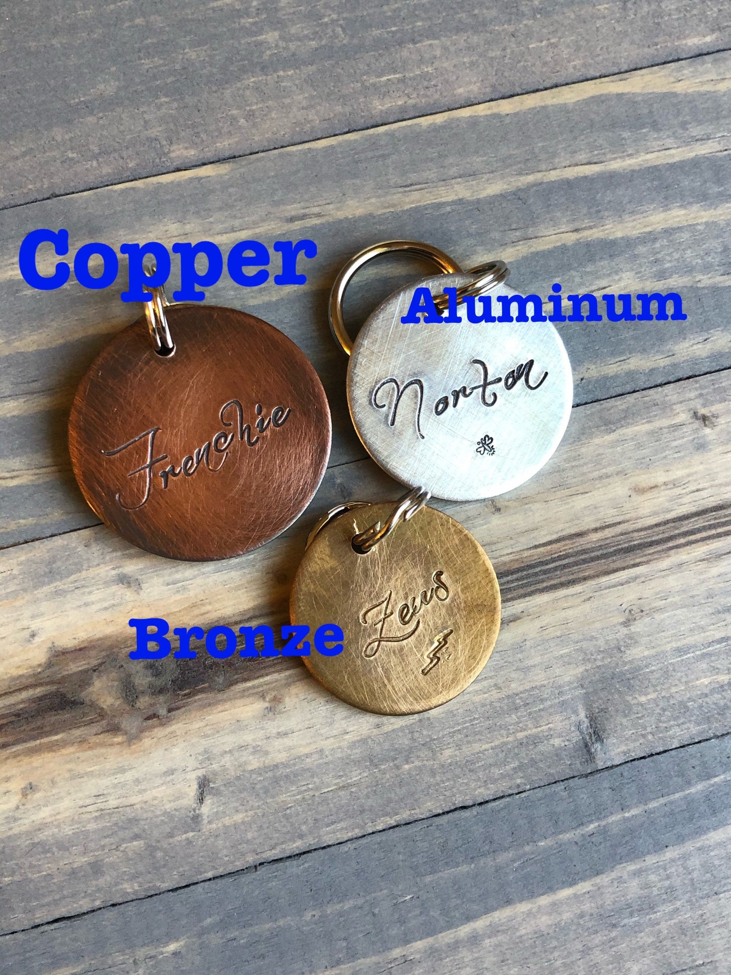 Name Tag for Dog, Hand Stamped Pet ID Tag, Elegant Font, Personalized Dog Tag for Dog, Cute Dog Tag, Simple Dog Tag