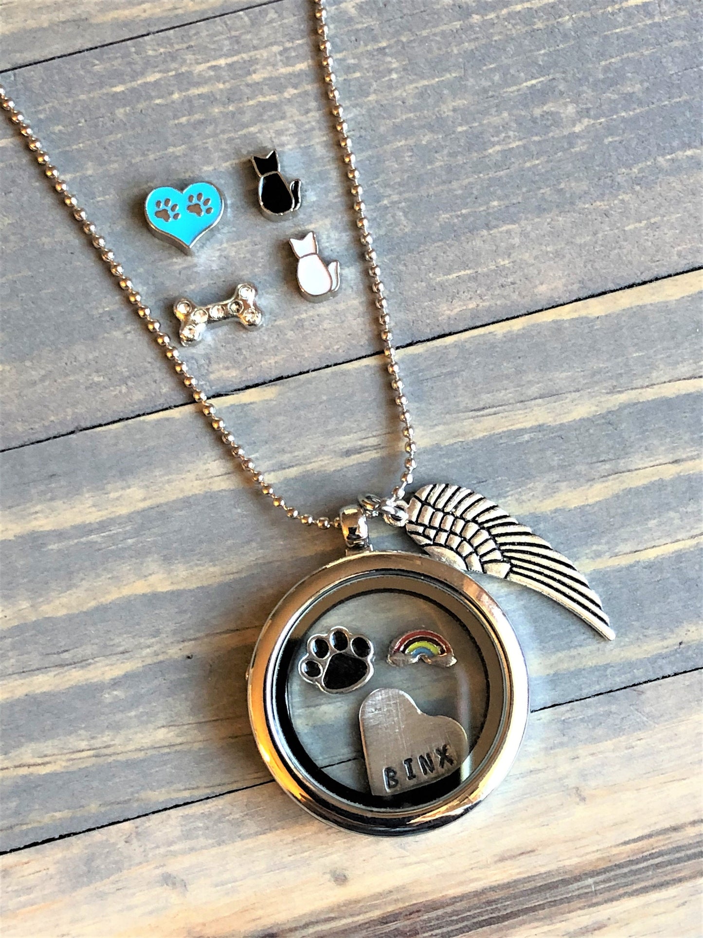 Pet Loss Necklace, Pet Memorial Gift, Glass Floating Locket for Fur Ashes Picture, Loss of Pet, Gift for Loss of Dog, pet remembrance