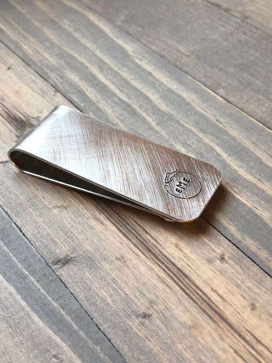 Custom Money Clips for Fisherman - 7th Anniversary Gift - Personalized - Hand Crafted Money Clip in Bronze, Silver, Copper-8th Anniversary